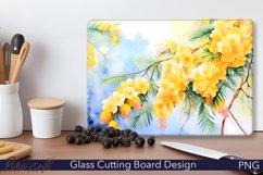 Glass Cutting Board Design | Mimosa flowers PNG Product Image 1