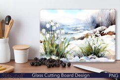 Glass Cutting Board Design | Snowdrop flowers | Spring Product Image 1