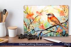 Glass Cutting Board Design | Colorful Bird | Spring Product Image 1