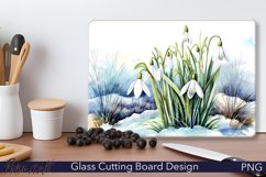 Glass Cutting Board Design | Snowdrop flowers | Spring PNG Product Image 1