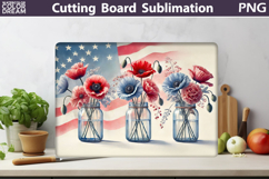 Patriotic Flower Cutting Board | Glass Kitchen Cutting Board Product Image 1