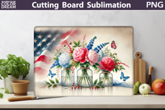 Patriotic Flower Cutting Board | Glass Kitchen Cutting Board Product Image 1