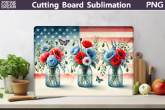 Patriotic Flower Cutting Board | Glass Kitchen Cutting Board Product Image 1