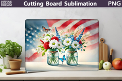 Patriotic Flower Cutting Board | Glass Kitchen Cutting Board Product Image 1