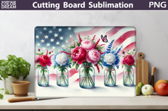Patriotic Flower Cutting Board | Glass Kitchen Cutting Board Product Image 1