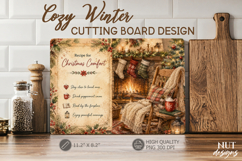 Christmas Cutting Board Kitchen Hygge farmhouse sublimation Product Image 1