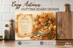 Pumpkin Thanksgiving Cutting Board Cozy Fall sublimation Product Image 1