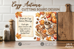 Cozy Fall Cutting Board Kitchen Baking Autumn sublimation Product Image 1