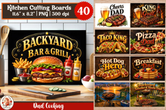 Father’s Day Cutting Board Sublimation Bundle, Dad Cooking, Product Image 1