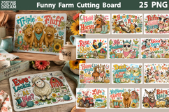Funny Farm Animals Cutting Board | Farmhouse Rustic Decor Product Image 1