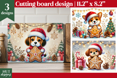 Christmas cutting board PNG, Christmas Baby dog, Dog face Product Image 1