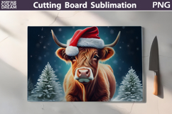 Christmas Highland Cow Kitchen Cutting Board Product Image 1
