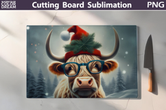 Christmas Highland Cow Kitchen Cutting Board Product Image 1