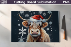 Christmas Highland Cow Kitchen Cutting Board Product Image 1
