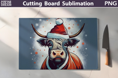 Christmas Highland Cow Kitchen Cutting Board Product Image 1