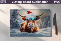 Christmas Highland Cow Kitchen Cutting Board Product Image 1