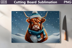 Christmas Highland Cow Kitchen Cutting Board Product Image 1