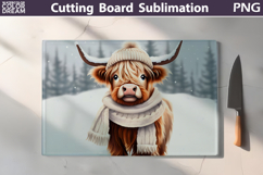 Christmas Highland Cow Kitchen Cutting Board Product Image 1