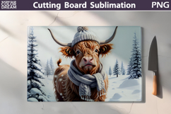 Christmas Highland Cow Kitchen Cutting Board Product Image 1
