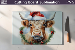 Christmas Highland Cow Kitchen Cutting Board Product Image 1