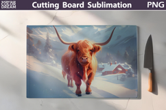 Christmas Highland Cow Kitchen Cutting Board Product Image 1