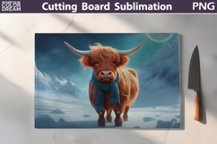Christmas Highland Cow Kitchen Cutting Board Product Image 1