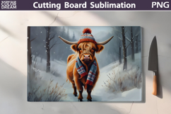 Christmas Highland Cow Kitchen Cutting Board Product Image 1