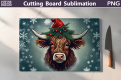 Christmas Highland Cow Kitchen Cutting Board Product Image 1