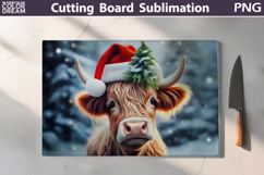 Christmas Highland Cow Kitchen Cutting Board Product Image 1