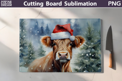 Christmas Highland Cow Kitchen Cutting Board Product Image 1
