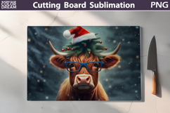 Christmas Highland Cow Kitchen Cutting Board Product Image 1