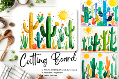 Cactus Cutting Board Kitchen Chopping Board Succulent_85 Product Image 1