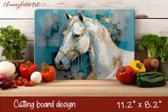 Horse Kitchen Cutting Board Sublimation Design | Kitchen Product Image 1