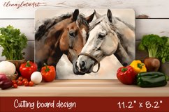 Horse Kitchen Cutting Board Sublimation Design | Kitchen Product Image 1
