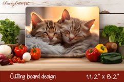 Horse cats Cutting Board Sublimation Design | Kitchen Product Image 1