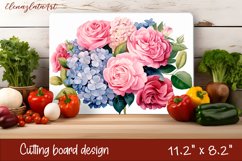 Flowers Cutting Board Design. Garden Flowers Cutting Board Product Image 1