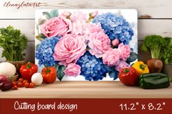 Flowers Cutting Board Design. Garden Flowers Cutting Board Product Image 1