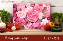 Flowers Cutting Board Design. Garden Flowers Cutting Board Product Image 1