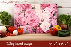 Flowers Cutting Board Design. Garden Flowers Cutting Board Product Image 1