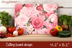 Flowers Cutting Board Design. Garden Flowers Cutting Board Product Image 1