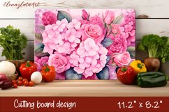 Flowers Cutting Board Design. Garden Flowers Cutting Board Product Image 1