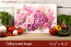 Flowers Cutting Board Design. Garden Flowers Cutting Board Product Image 1