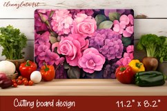 Flowers Cutting Board Design. Garden Flowers Cutting Board Product Image 1