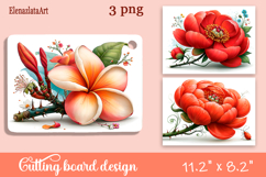 Watercolor summers flowers Cutting Board Product Image 1