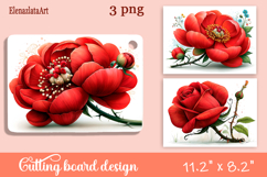 Watercolor summers flowers Cutting Board Product Image 1