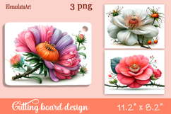 Watercolor summers flowers Cutting Board Product Image 1