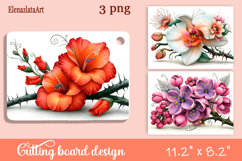 Watercolor summers flowers Cutting Board Product Image 1