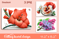 Watercolor summers flowers Cutting Board Product Image 1