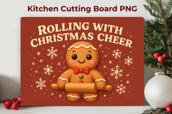 christmas kitchen cutting board, gingerbread cutting board Product Image 1