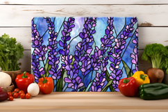 Stained Glass Lavender Flower Cutting Board | Cutting Board Product Image 4